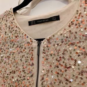Zara Sequined Bomber Jacket M